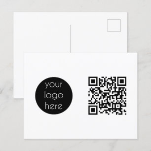 Postal Festiva Código QR promocional de la empresa con logotipo c