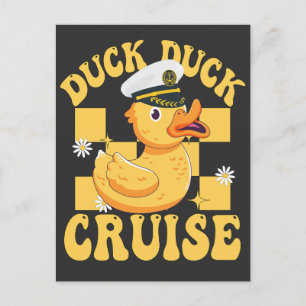 Postal Festiva Coincidencia de crucero divertida familia Duck Cru