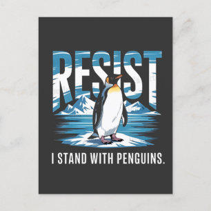 Postal Festiva Cojeada me paro con los pingüinos