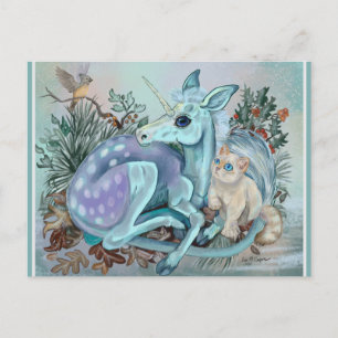 Postal Festiva Cojines cómodos de unicornio