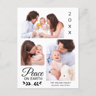 Postal Festiva Colage de fotos personalizado familia Paz 3