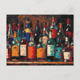 Postal Festiva "Colección de botellas para estante de bar" (Estil