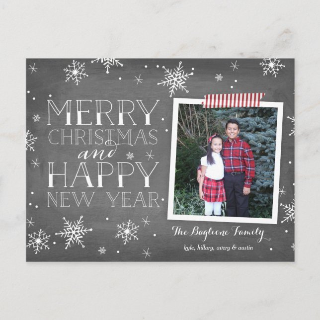 Postal Festiva Colección de copos de nieve a mano (Anverso)