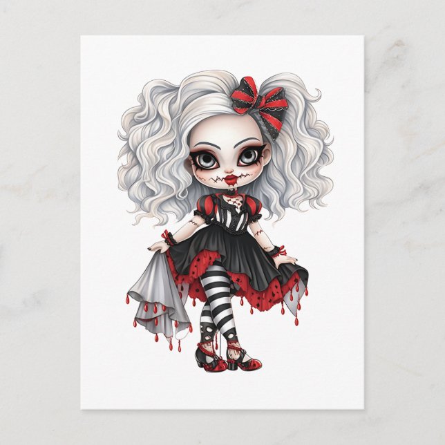 Postal Festiva Colección de diseño de Halloween Chica lindo 7 (Anverso)