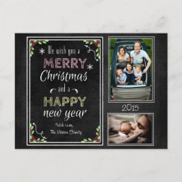 Postal Festiva Colección de Navidades de Chalkboard personalizado