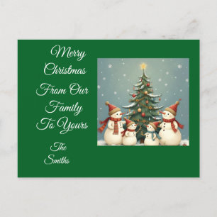 Postal Festiva Colección festiva de Navidades familiares de Snowm