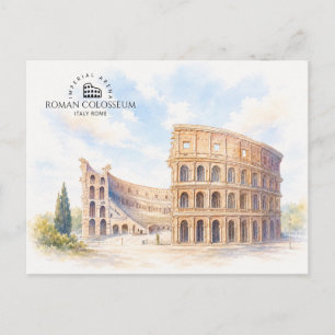 Postal Festiva Coliseo Romano Italia Roma, Arquitectura Paisaje