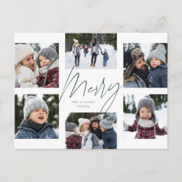 Postal Festiva Collage de 6 Navidades de fotografía modernos aleg