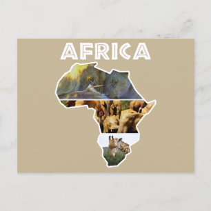 Postal Festiva Collage de Africa Wildlife Continage