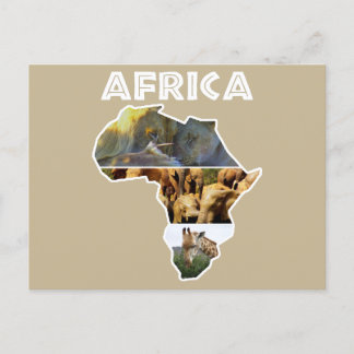Postal Festiva Collage de Africa Wildlife Continage