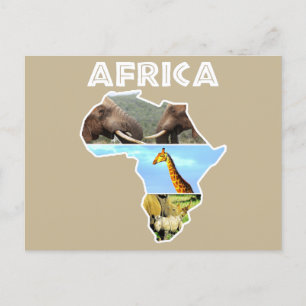 Postal Festiva Collage de Africa Wildlife Continage