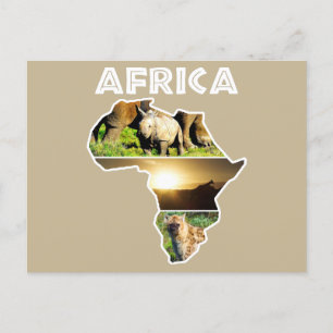 Postal Festiva Collage de Africa Wildlife Continage