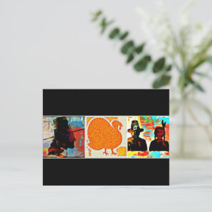 Postal Festiva Collage de arte moderno de Acción de Gracias