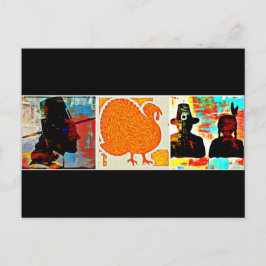 Postal Festiva Collage de arte moderno de Acción de Gracias