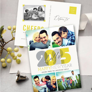 Postal Festiva Collage de fotos 2025 Feliz Año Nuevo Moderno 4
