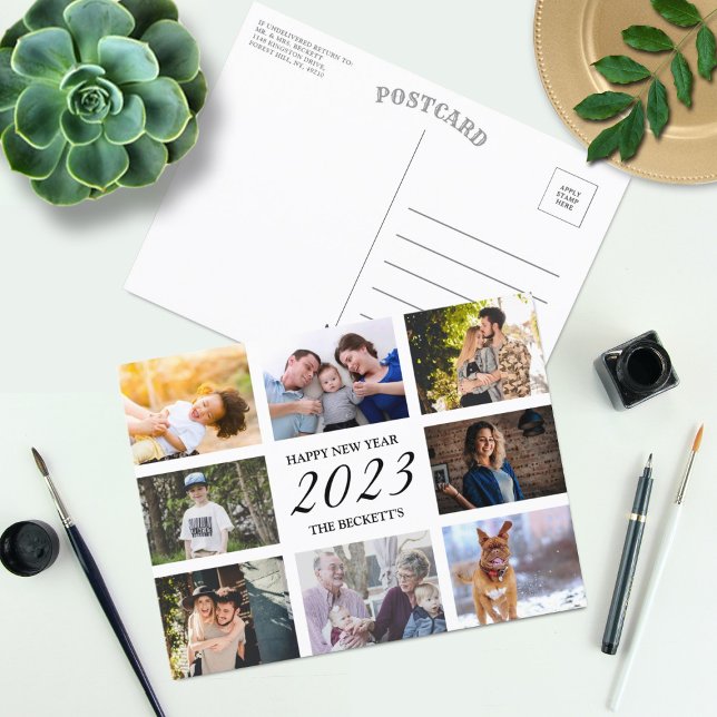 Postal Festiva Collage de fotos de Año Nuevo Feliz Moderno 8 (Subido por el creador)