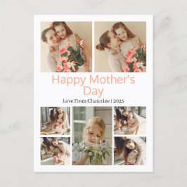 Postal Festiva Collage de fotos de Día de la Madre moderno sencil