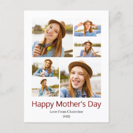 Postal Festiva Collage de fotos de Día de la Madre moderno sencil