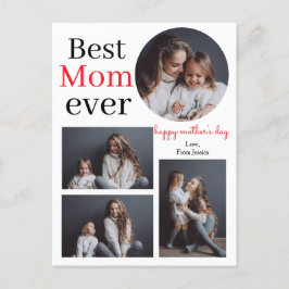 Postal Festiva Collage de fotos de Día de la Madre moderno sencil