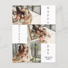 Postal Festiva Collage de fotos de Día de la Madre moderno sencil