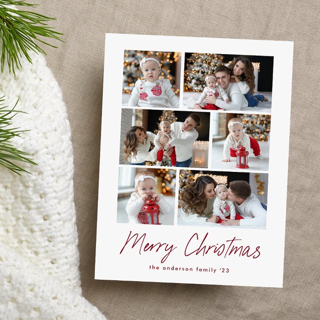 Postal Festiva Collage de fotos de escritura de arándano navideño (Subido por el creador)