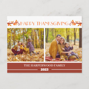 Postal Festiva Collage de fotos de la familia de Acción de Gracia