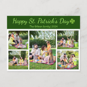 Postal Festiva Collage de fotos de la familia Shamrock en el día