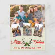 Collage de fotos de Navidades de Rustic Antlers Ho