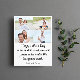 Postal Festiva collage de fotos del día 4 del feliz padre minimal