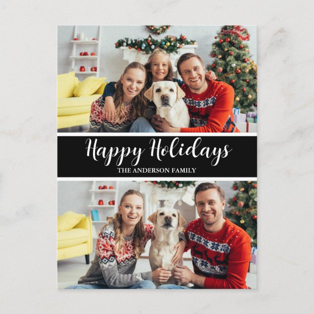 Postal Festiva Collage de fotos familiar de navidades (Anverso)