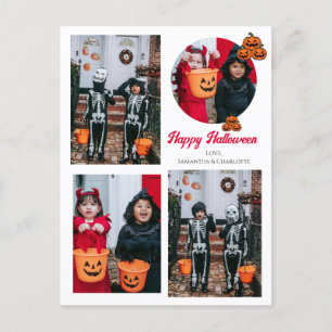 Postal Festiva Collage de fotos Halloween de calabaza boina jack-