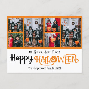 Postal Festiva Collage de fotos Halloween de calabaza boina jack-
