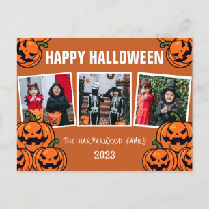Postal Festiva Collage de fotos Halloween de calabaza boina jack-