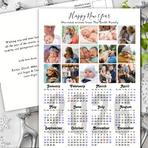 Postal Festiva Collage de fotos moderno de la familia de calendar