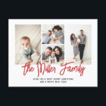 Postal Festiva Collage de fotos Personalizado Nombre Familiar 4<br><div class="desc">Difunde el amor con esta tarjeta de foto de vacaciones personalizada que incluye un collage de fotos y el nombre de tu familia. La parte posterior tiene un punto para un mensaje de personalizado, una dirección de retorno y una dirección de destinatario. Para personalizar aún más, haga clic en "Editar...</div>