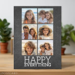 Postal Festiva Collage de Instagram con 6 fotos en Chalkboard<br><div class="desc">¡Feliz todo! Un moderno y caprichoso Feliz Navidad con un collage de fotos de 6 fotos. Se puede usar para la festividad de diciembre o en realidad cualquier celebración.</div>