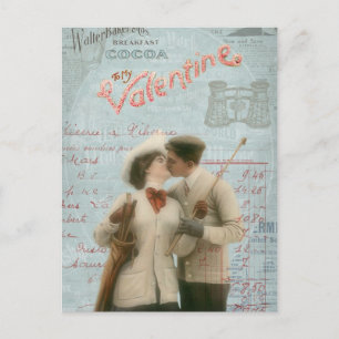 Postal Festiva Collage de la pareja del El día de San Valentín de