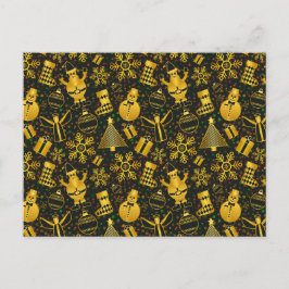 Postal Festiva Collage de Navidades metálicos