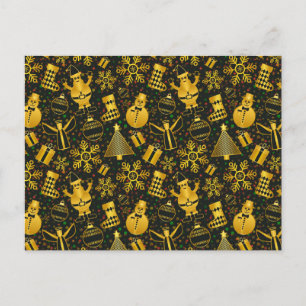 Postal Festiva Collage de Navidades metálicos