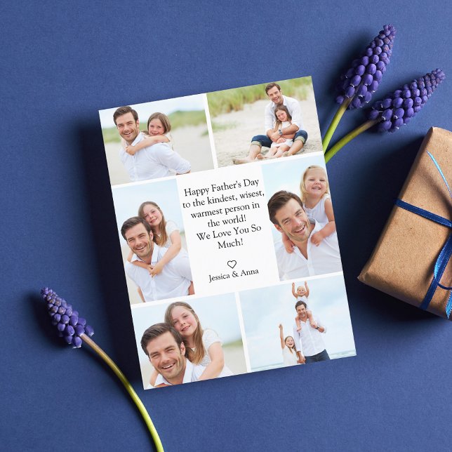 Postal Festiva collage elegante de fotos del día 6 de los padres  (Subido por el creador)