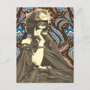 Postal Festiva Collage Masked Lady Countess Castiglione