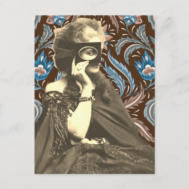 Postal Festiva Collage Masked Lady Countess Castiglione (Anverso)