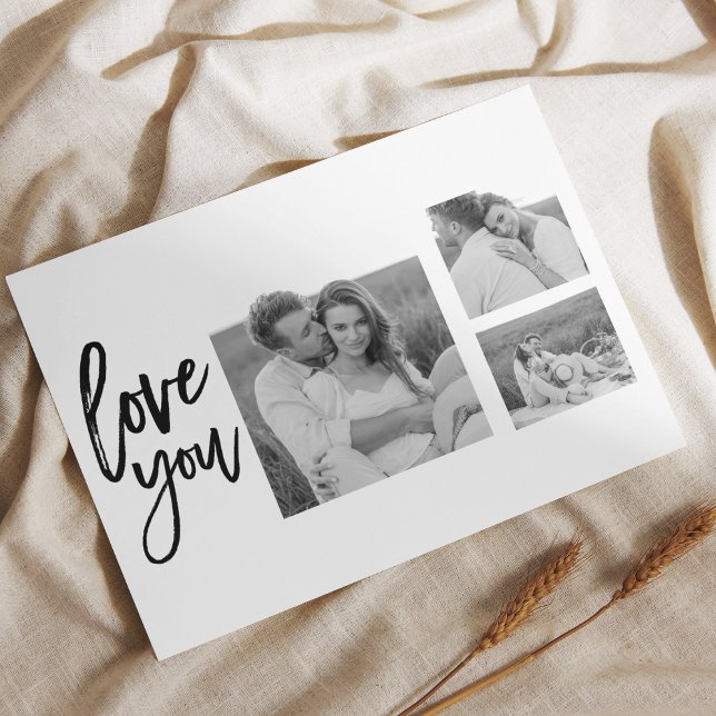 Postal Festiva Collage moderno Couple Photo & Love You Beauty Gif (Subido por el creador)