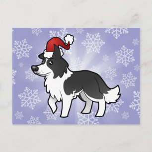 Postal Festiva Collie de borde de navidades