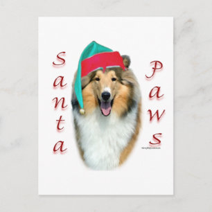 Postal Festiva Collie (rudo) Santa Paws