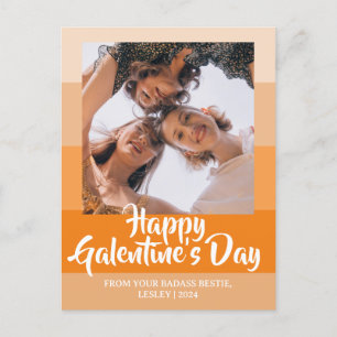 Postal Festiva Color Blocks Heart Happy Galentines day bestie