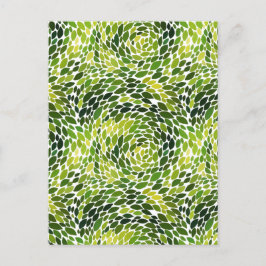 Postal Festiva Color de agua de las hojas verdes que bailan en lo