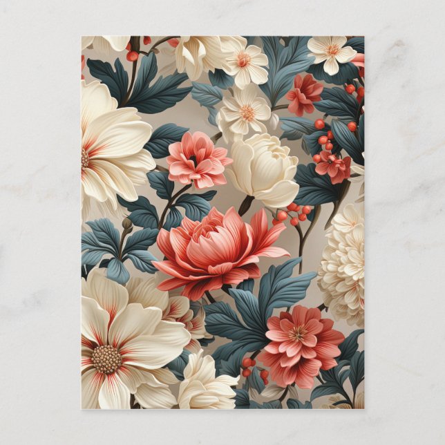 Postal Festiva Color Floral Seamless Pattern (Anverso)