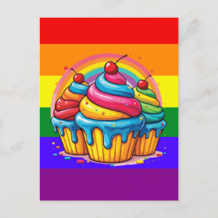 Postal Festiva Colores de arco iris LGBT