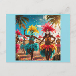 Postal Festiva Colores del carnaval de Aruba vuelan